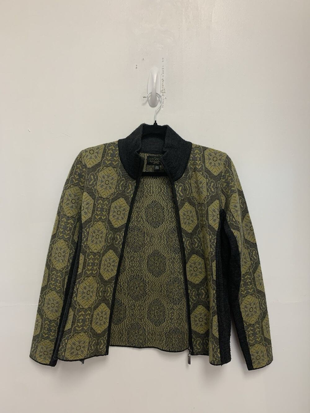 Icelandic Design Womens Petite S Wool Blend Cardigan Sweater Full Zip Nordic